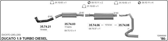 IMASAF 524000080 - Sistem de esapament - allinparts.ro