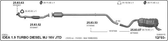 IMASAF 524000115 - Sistem de esapament - allinparts.ro