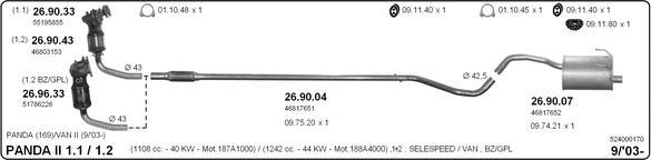 IMASAF 524000170 - Sistem de esapament allinparts.ro