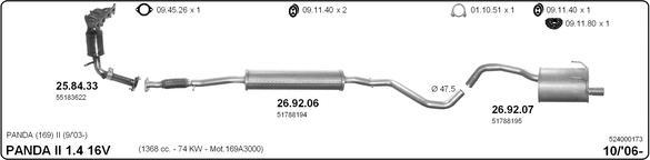 IMASAF 524000173 - Sistem de esapament - allinparts.ro