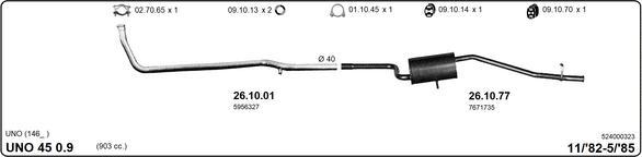 IMASAF 524000323 - Sistem de esapament - allinparts.ro