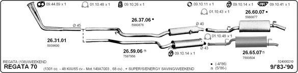IMASAF 524000210 - Sistem de esapament - allinparts.ro