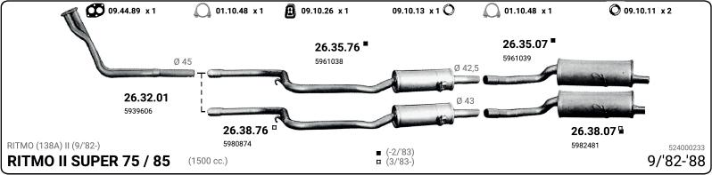 IMASAF 524000233 - Sistem de esapament - allinparts.ro