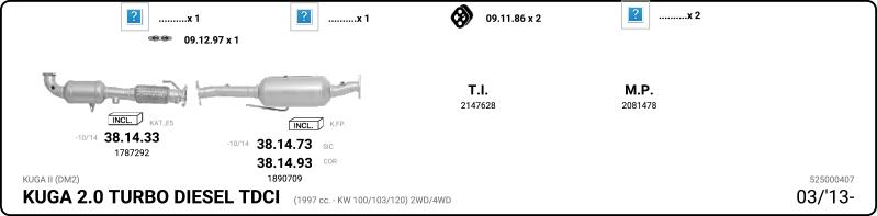 IMASAF 525000407 - Sistem de esapament allinparts.ro