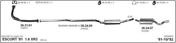 IMASAF 525000035 - Sistem de esapament allinparts.ro