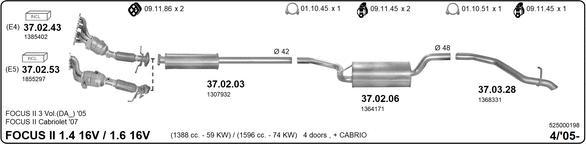 IMASAF 525000198 - Sistem de esapament - allinparts.ro