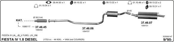 IMASAF 525000147 - Sistem de esapament - allinparts.ro