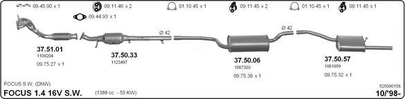 IMASAF 525000158 - Sistem de esapament allinparts.ro