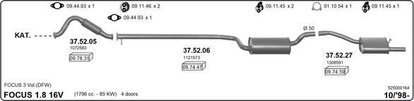 IMASAF 525000164 - Sistem de esapament - allinparts.ro