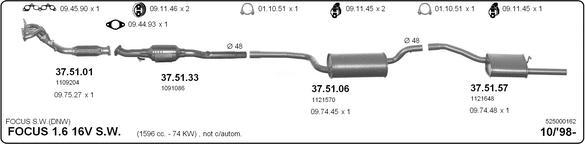 IMASAF 525000162 - Sistem de esapament allinparts.ro