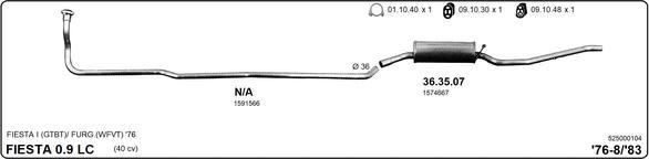 IMASAF 525000104 - Sistem de esapament - allinparts.ro