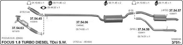 IMASAF 525000185 - Sistem de esapament allinparts.ro