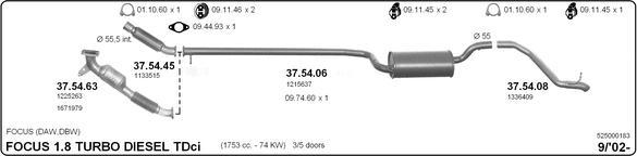 IMASAF 525000183 - Sistem de esapament - allinparts.ro