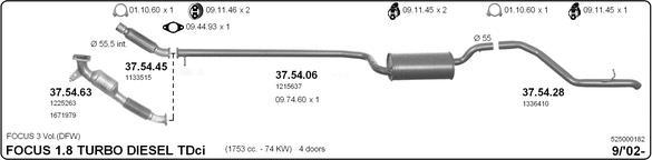 IMASAF 525000182 - Sistem de esapament allinparts.ro