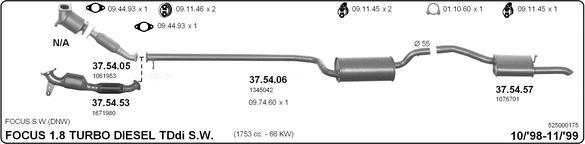 IMASAF 525000175 - Sistem de esapament - allinparts.ro