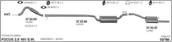 IMASAF 525000170 - Sistem de esapament - allinparts.ro