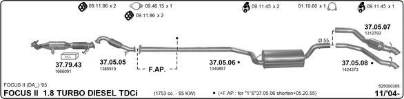 IMASAF 525000385 - Sistem de esapament - allinparts.ro
