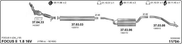 IMASAF 525000380 - Sistem de esapament - allinparts.ro