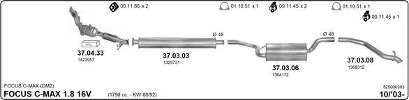 IMASAF 525000383 - Sistem de esapament allinparts.ro