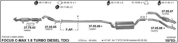 IMASAF 525000387 - Sistem de esapament allinparts.ro