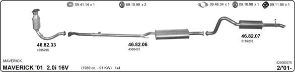 IMASAF 525000375 - Sistem de esapament - allinparts.ro