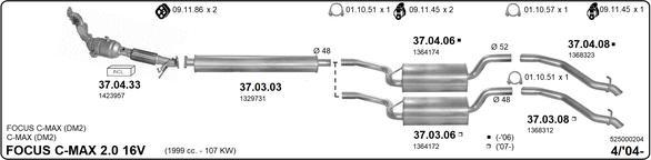 IMASAF 525000204 - Sistem de esapament allinparts.ro