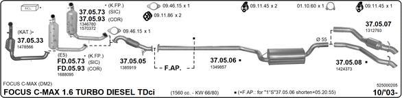 IMASAF 525000205 - Sistem de esapament allinparts.ro