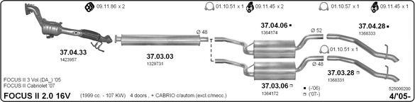 IMASAF 525000200 - Sistem de esapament - allinparts.ro