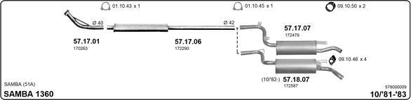 IMASAF 578000009 - Sistem de esapament allinparts.ro