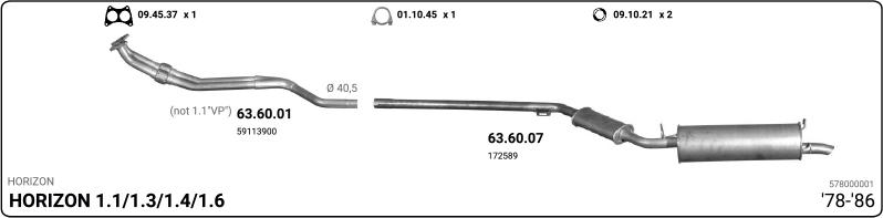 IMASAF 578000001 - Sistem de esapament - allinparts.ro