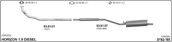IMASAF 578000002 - Sistem de esapament - allinparts.ro