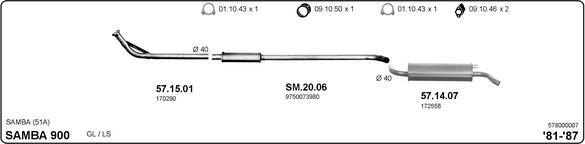 IMASAF 578000007 - Sistem de esapament - allinparts.ro