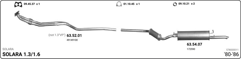 IMASAF 578000011 - Sistem de esapament allinparts.ro