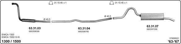 IMASAF 578000021 - Sistem de esapament allinparts.ro