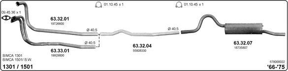 IMASAF 578000022 - Sistem de esapament allinparts.ro