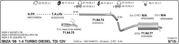 IMASAF 573000173 - Sistem de esapament - allinparts.ro