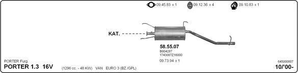 IMASAF 645000007 - Sistem de esapament - allinparts.ro