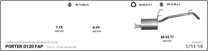 IMASAF 645000014 - Sistem de esapament - allinparts.ro