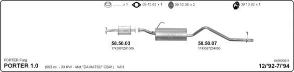 IMASAF 645000011 - Sistem de esapament - allinparts.ro