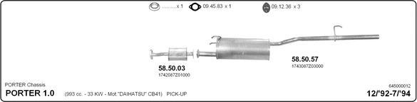 IMASAF 645000012 - Sistem de esapament - allinparts.ro