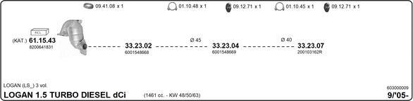 IMASAF 603000009 - Sistem de esapament - allinparts.ro