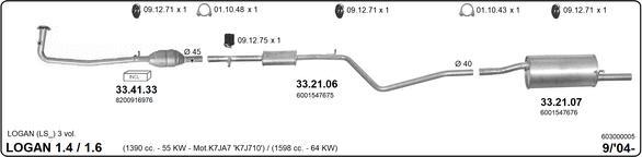 IMASAF 603000005 - Sistem de esapament - allinparts.ro