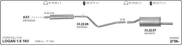 IMASAF 603000007 - Sistem de esapament - allinparts.ro