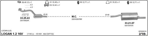 IMASAF 603000016 - Sistem de esapament - allinparts.ro