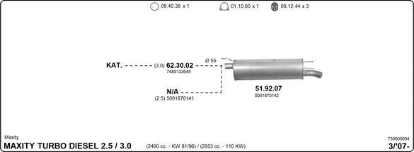 IMASAF 739000004 - Sistem de esapament - allinparts.ro