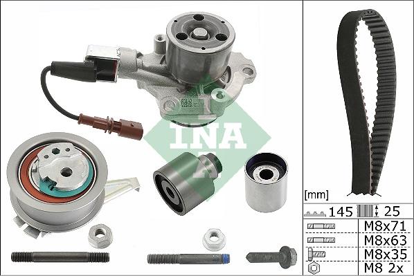 INA 530 0759 30 - Set pompa apa + curea dintata allinparts.ro