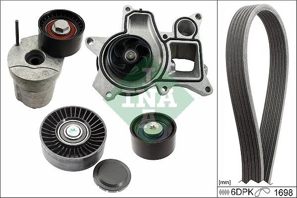 INA 529 0369 30 - Pompa apa + Set curea transmisie cu caneluri allinparts.ro