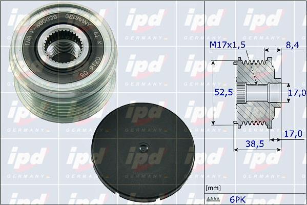 IPD 15-4097 - Fulie, alternator - allinparts.ro