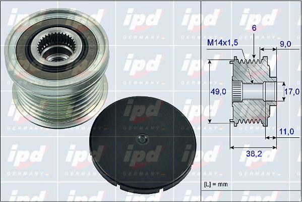 IPD 15-4004 - Fulie, alternator - allinparts.ro