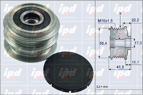 IPD 15-3990 - Fulie, alternator - allinparts.ro